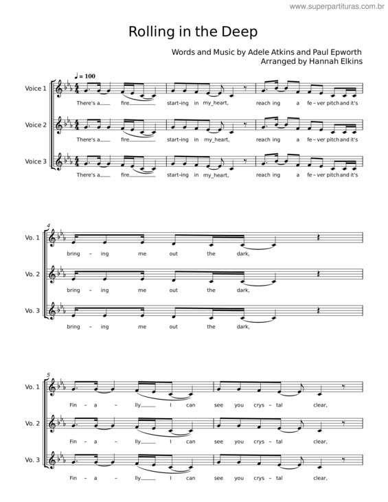 Partitura da música Rolling In The Deep – Adele v.15