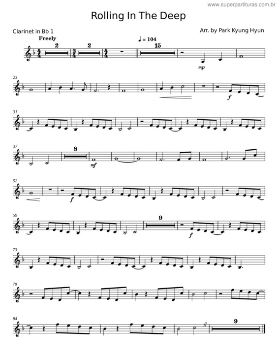 Partitura da música Rolling In The Deep – Adele v.22