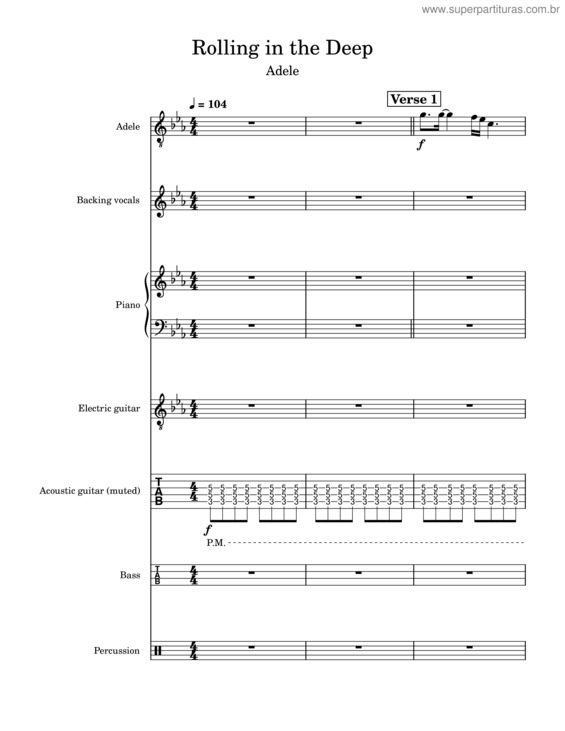 Partitura da música Rolling In The Deep – Adele v.23