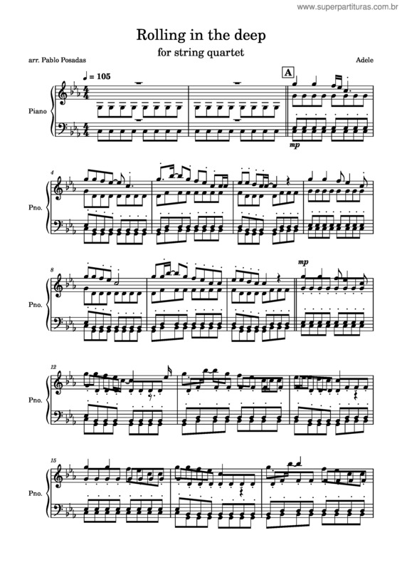 Partitura da música Rolling In The Deep  –Adele v.25