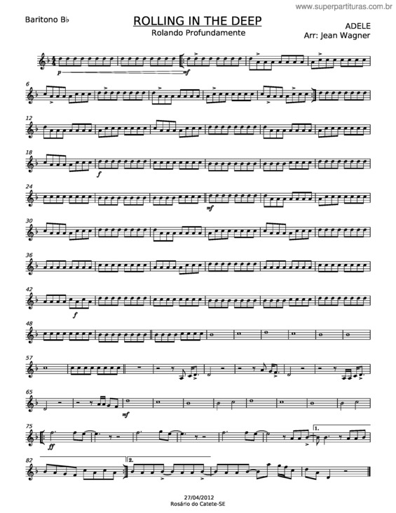Partitura da música Rolling In The Deep – Adele v.26