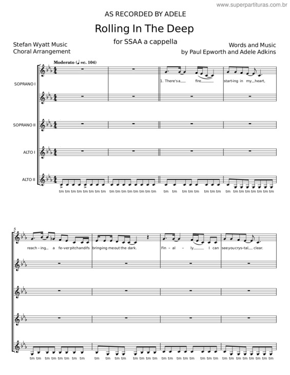 Partitura da música Rolling In The Deep – Adele v.30