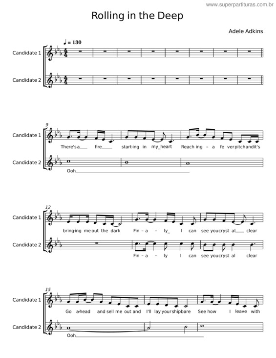 Partitura da música Rolling In The Deep – Adele v.33