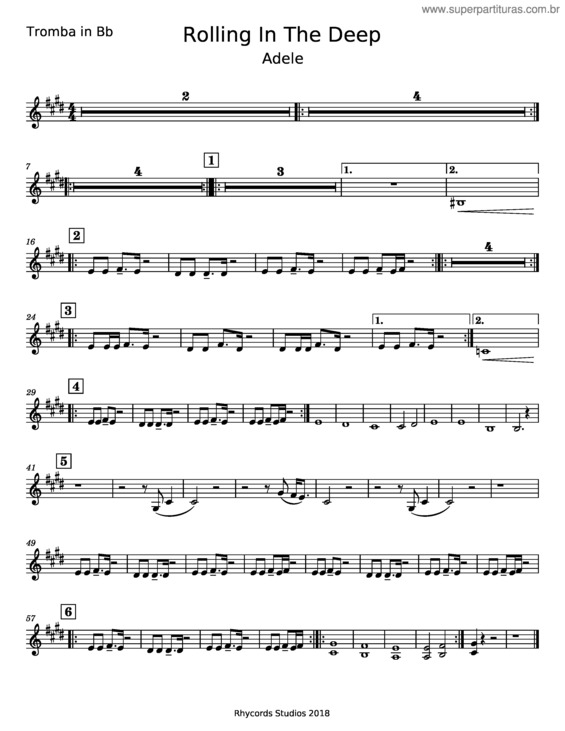 Partitura da música Rolling In The Deep – Adele v.34