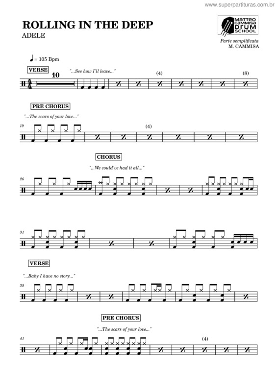 Partitura da música Rolling In The Deep – Adele v.35