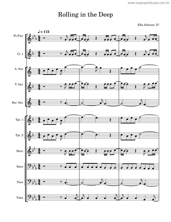 Partitura da música Rolling In The Deep – Adele v.36