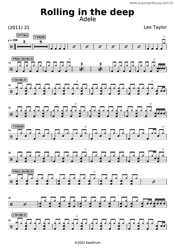 Partitura da música Rolling In The Deep – Adele v.8
