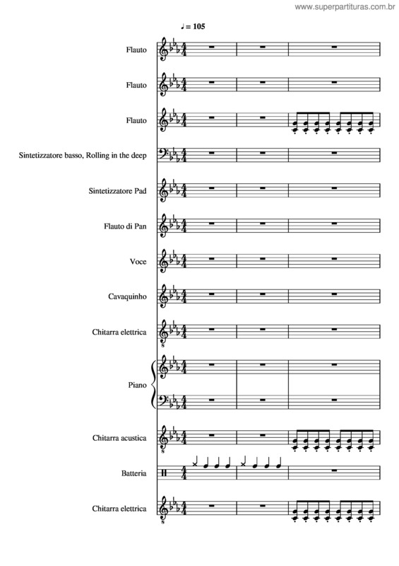 Partitura da música Rolling In The Deep – Adele v.9