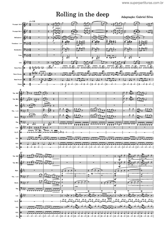 Partitura da música Rolling In The Deep – Michael Brown – Adapted