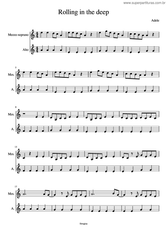 Partitura da música Rolling In The Deep v.18
