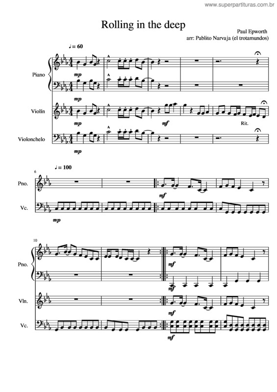Partitura da música Rolling In The Deep v.20