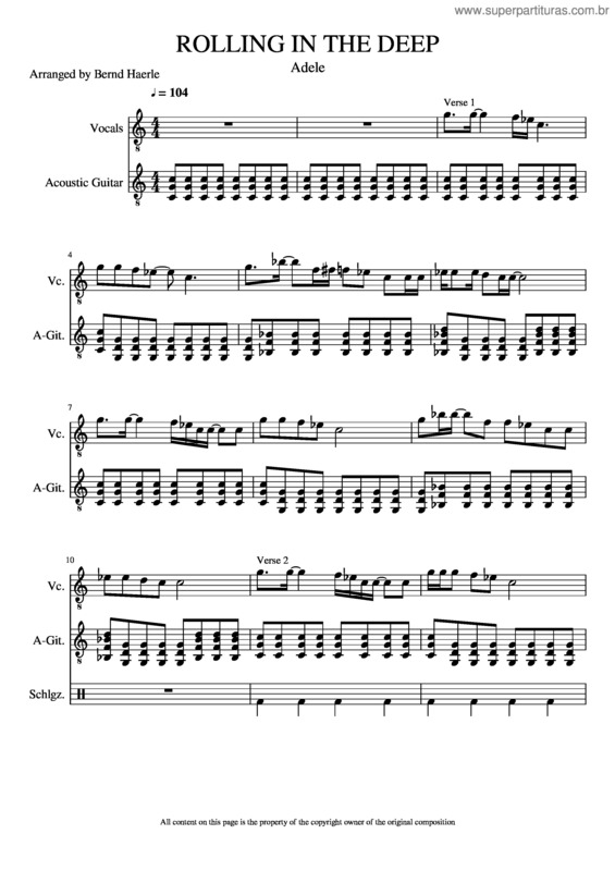 Partitura da música Rolling In The Deep v.23
