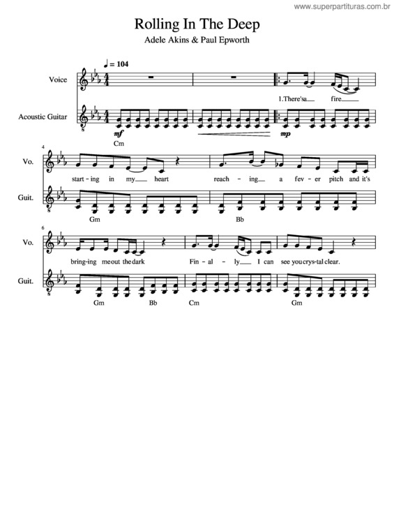 Partitura da música Rolling In The Deep v.25