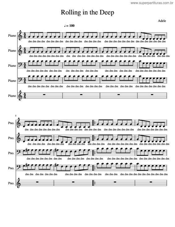 Partitura da música Rolling In The Deep v.27