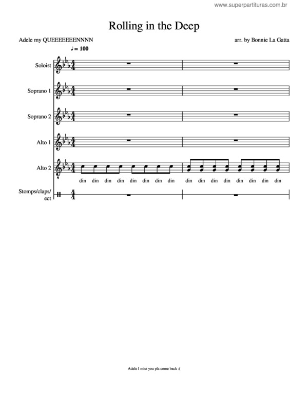 Partitura da música Rolling In The Deep v.28