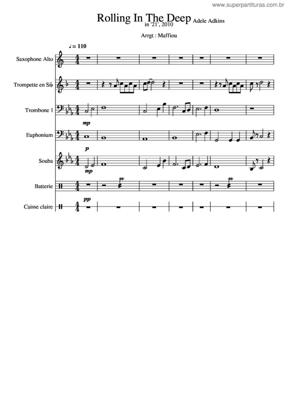 Partitura da música Rolling In The Deep v.33