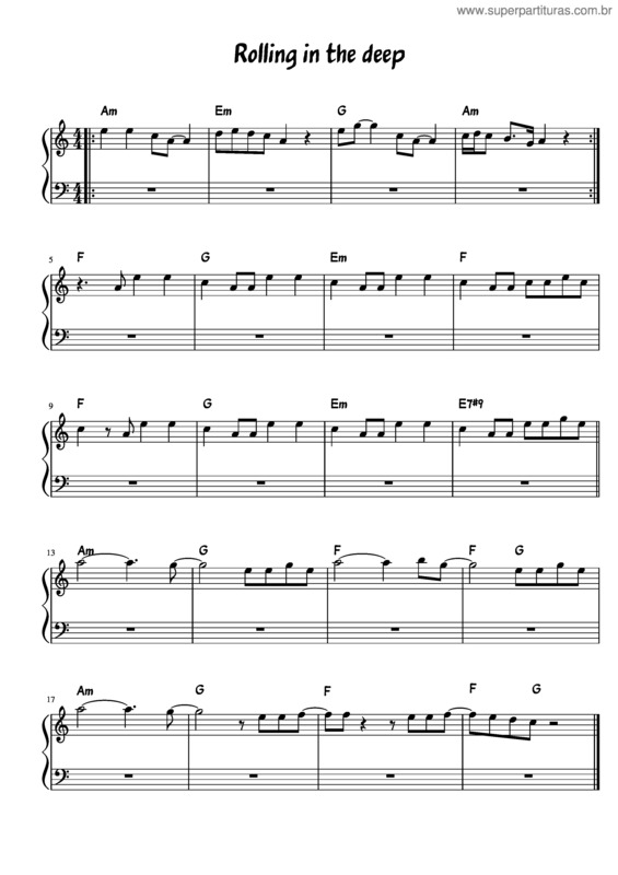 Partitura da música Rolling In The Deep v.35