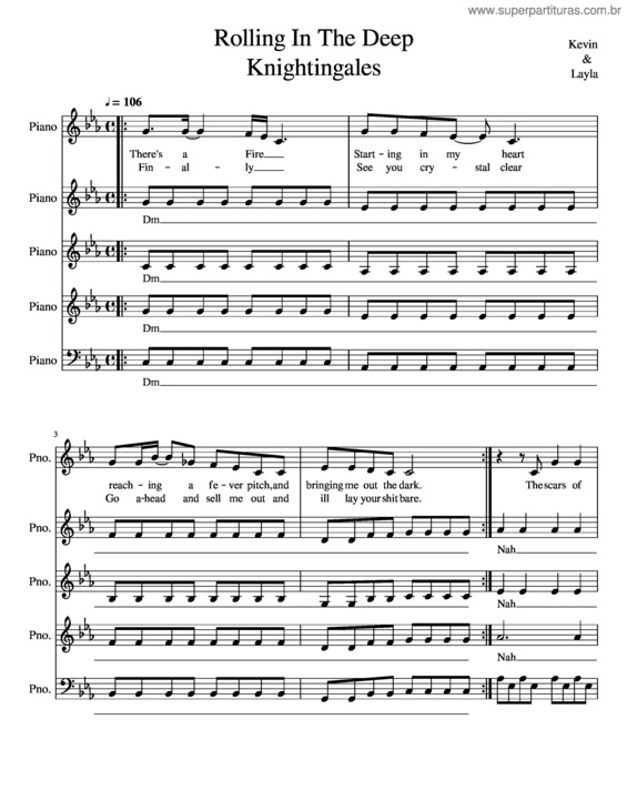 Partitura da música Rolling In The Deep v.37