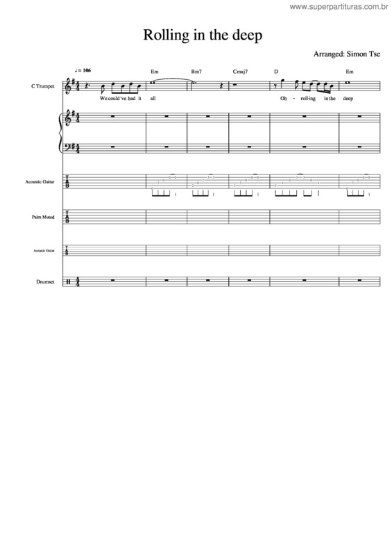 Partitura da música Rolling In The Deep v.39