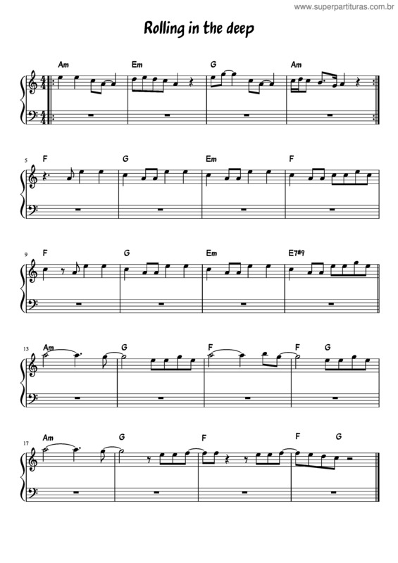 Partitura da música Rolling In The Deep v.43