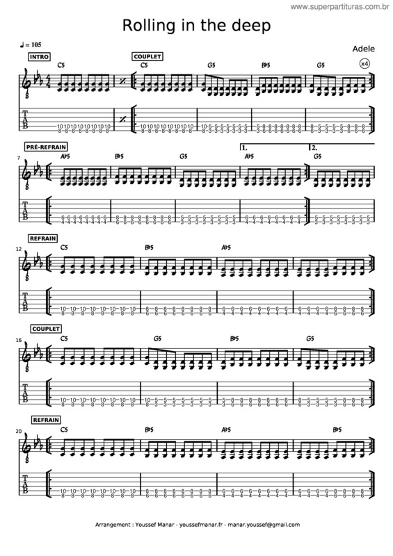 Partitura da música Rolling In The Deep v.45