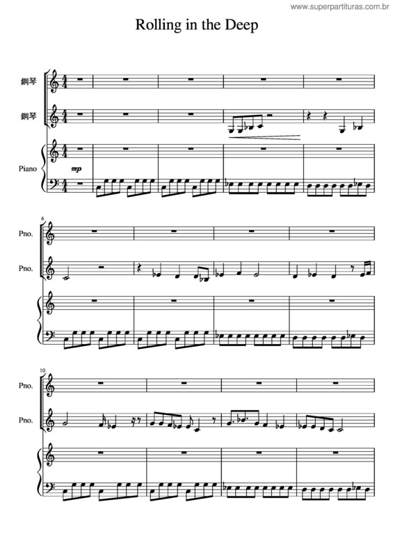 Partitura da música Rolling In The Deep v.47