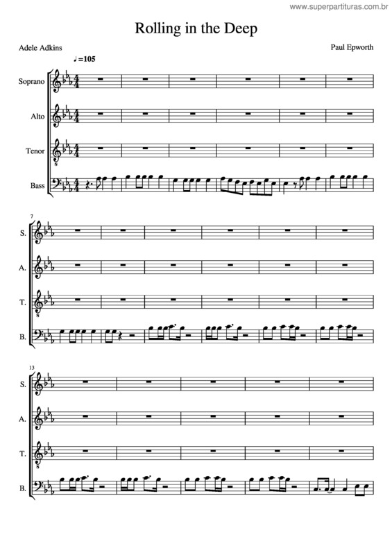 Partitura da música Rolling In The Deep v.50