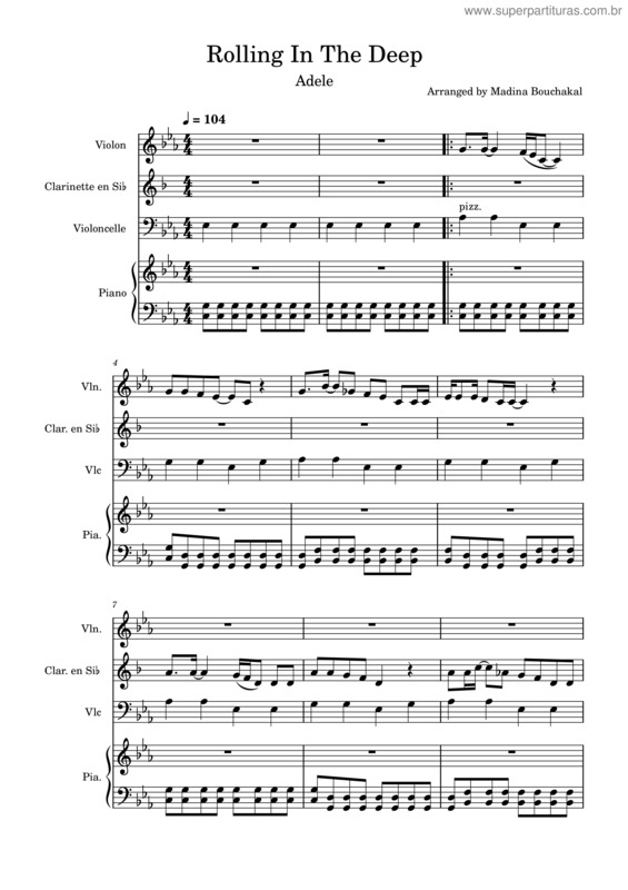 Partitura da música Rolling In The Deep v.52