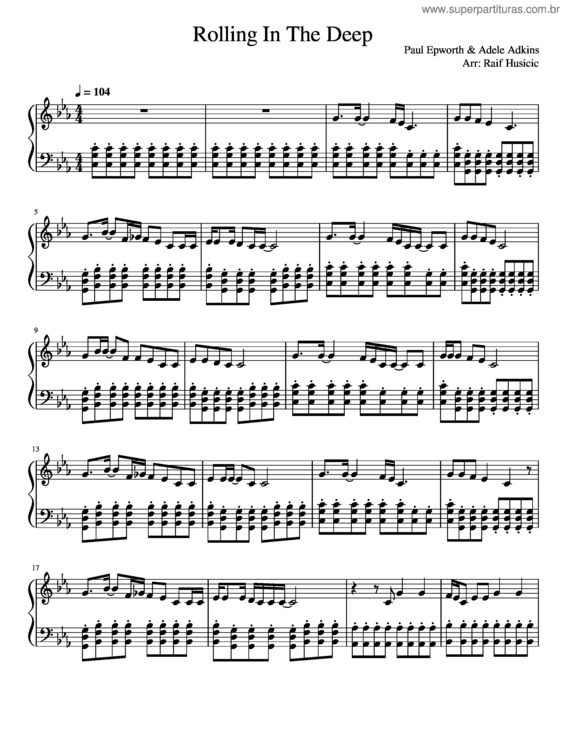 Partitura da música Rolling In The Deep v.54