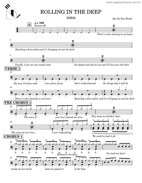Partitura da música Rolling In The Deep v.55