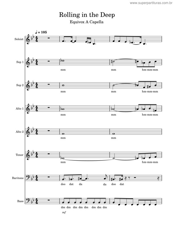 Partitura da música Rolling In The Deep v.58