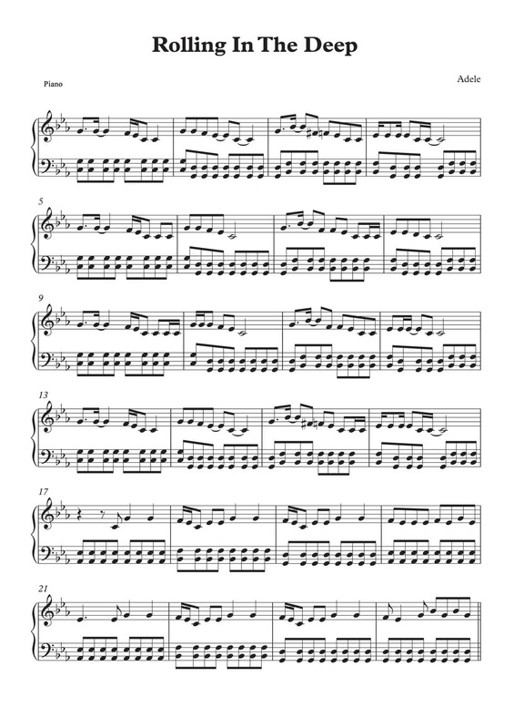 Partitura da música Rolling in The Deep v.9