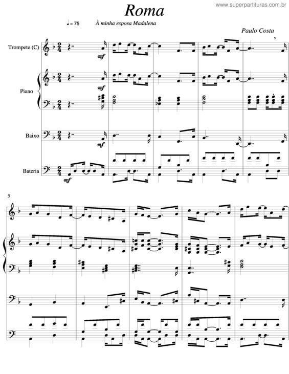 Partitura da música Roma v.2