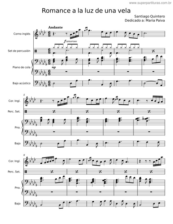 Partitura da música Romance A La Luz De Una Vela