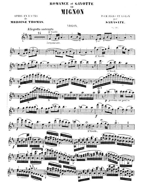 Partitura da música Romance and Gavotte