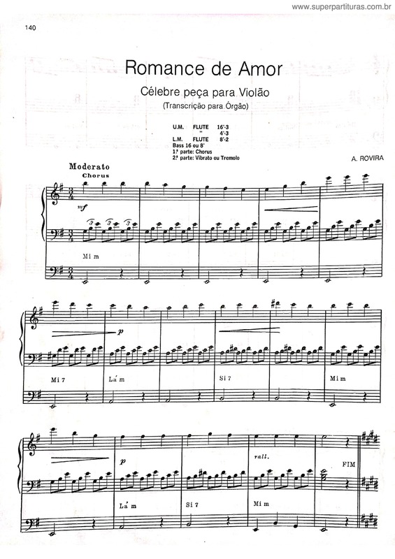 Partitura da música Romance De Amor v.11