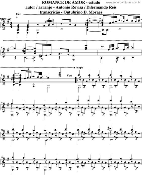 Partitura da música Romance De Amor v.4