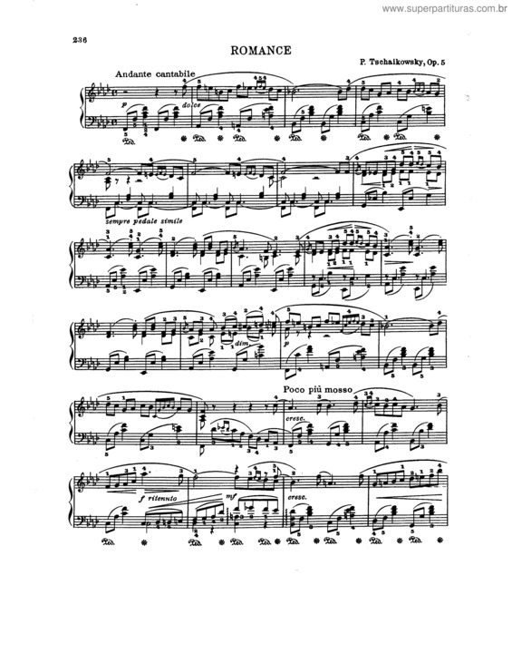 Partitura da música Romance in F minor