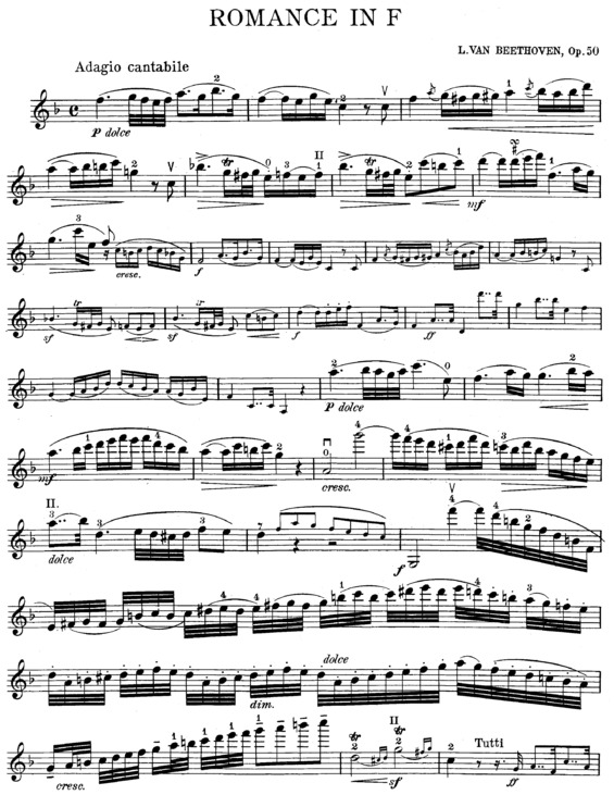 Partitura da música Romance in F