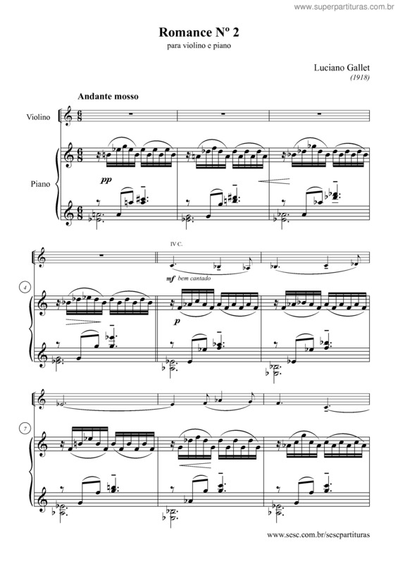 Partitura da música Romance nº2