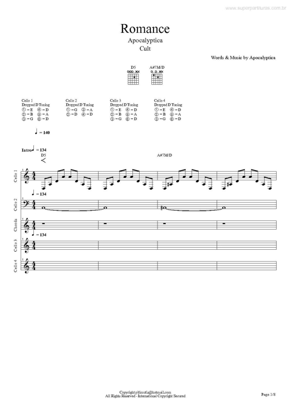 Partitura da música Romance v.2