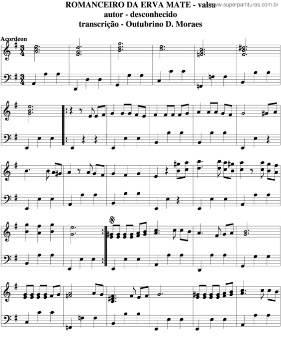 Partitura da música Romanceiro Da Erva Mate v.2