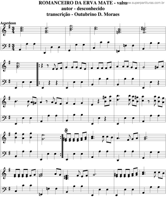 Partitura da música Romanceiro Da Erva Mate v.2