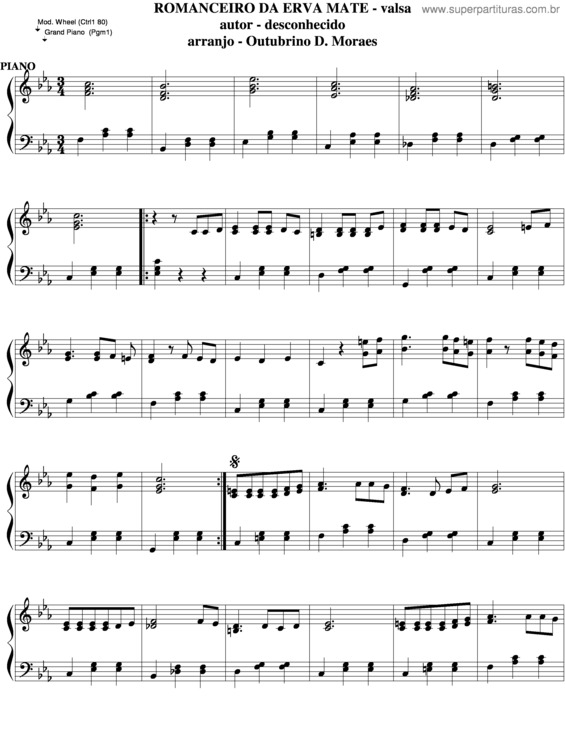 Partitura da música Romanceiro Da Erva Mate v.3