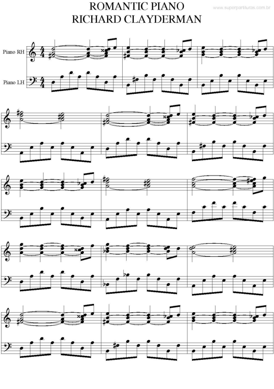 Partitura da música Romantic Piano