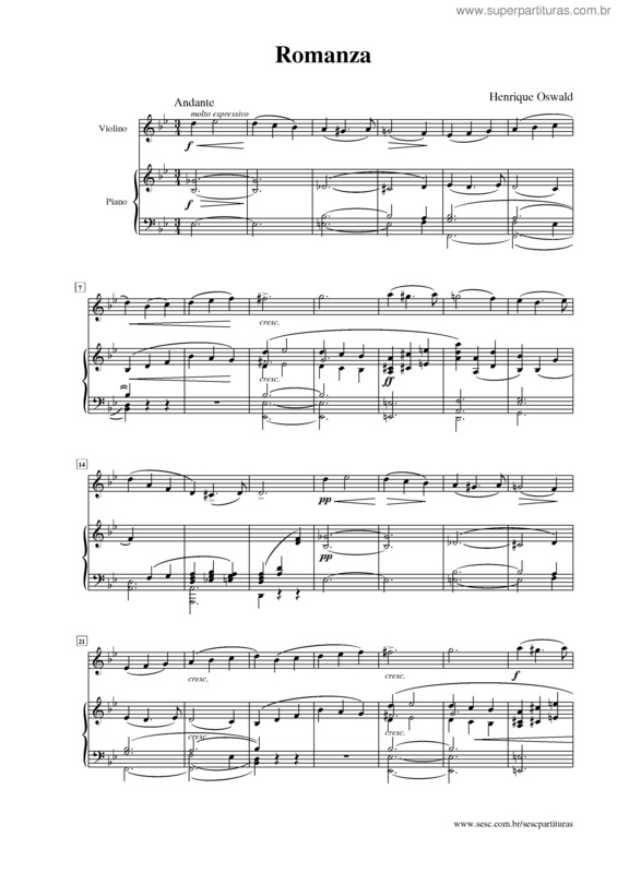 Partitura da música Romanza v.2