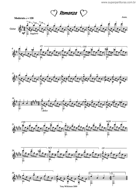 Partitura da música Romanza v.4