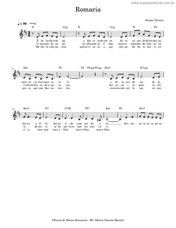 Partitura da música Romaria Soprano