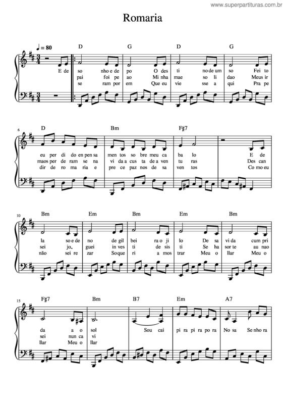 Partitura da música Romaria v.10