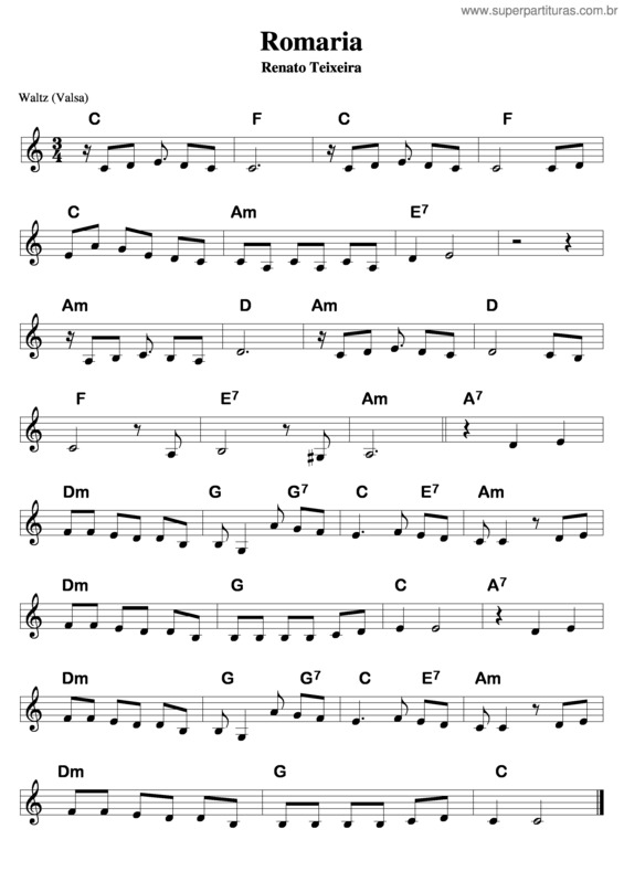 Partitura da música Romaria v.5